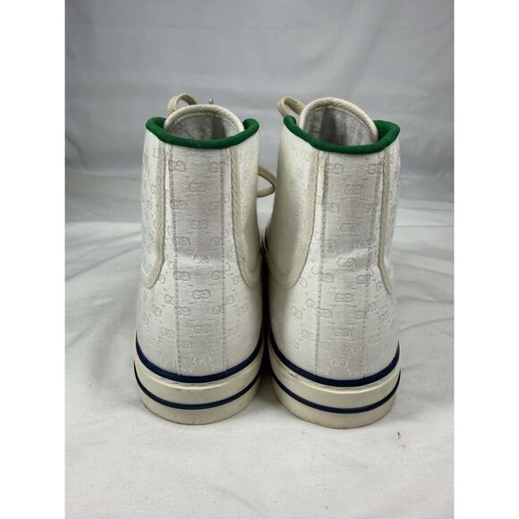 Men\'s Size 11.5 Gucci Tennis 1977 White GG Canvas Web Hight Top SPB-JB 366629 main image 9